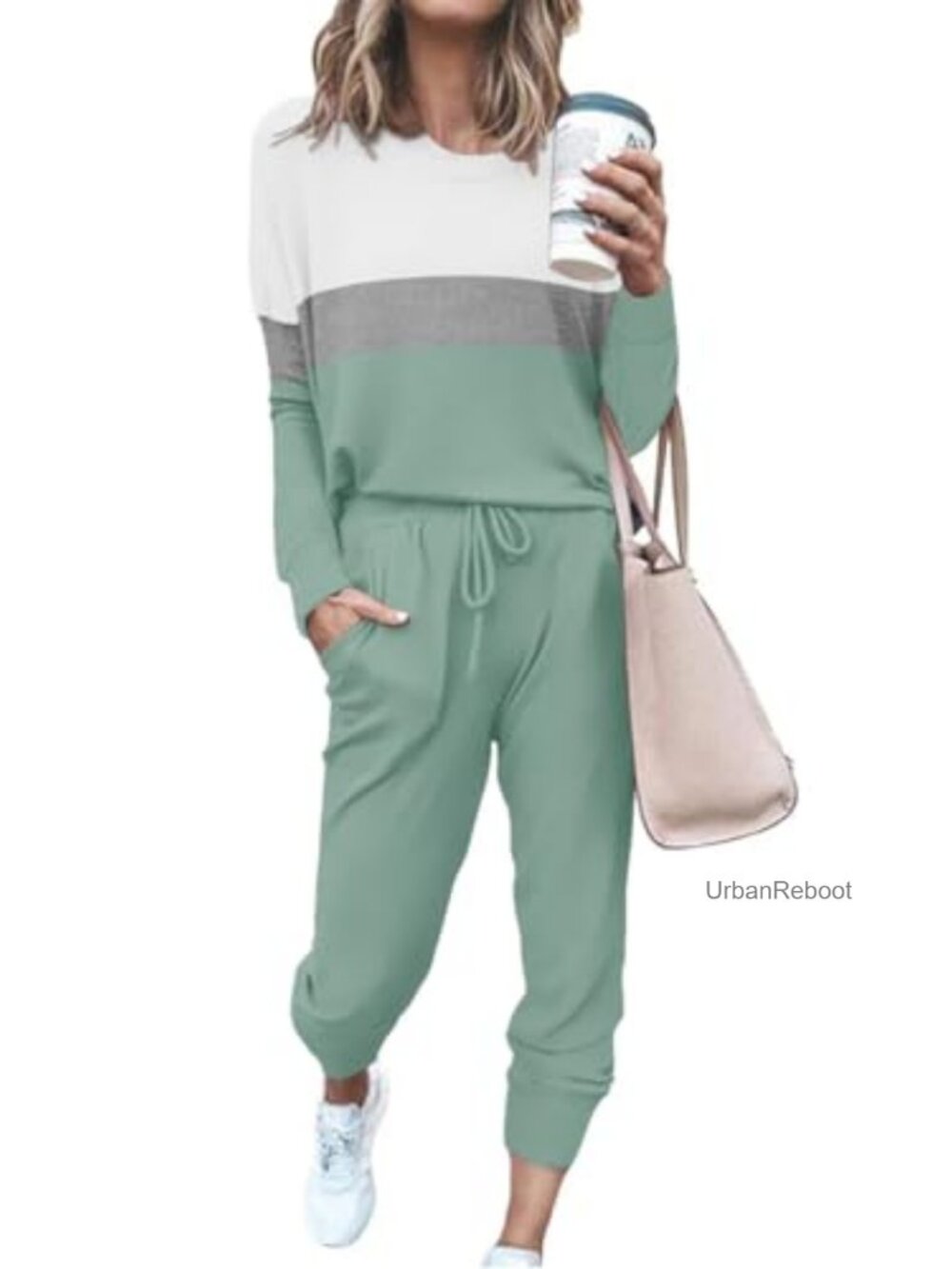 Women's 2-Piece Lounge Set Long Sleeve Crewneck Sweatshirt & Jogger Pants